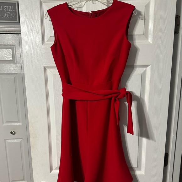 Anne Klein Suits Petite Belted Sleeveless Dress - Picture 1 of 14